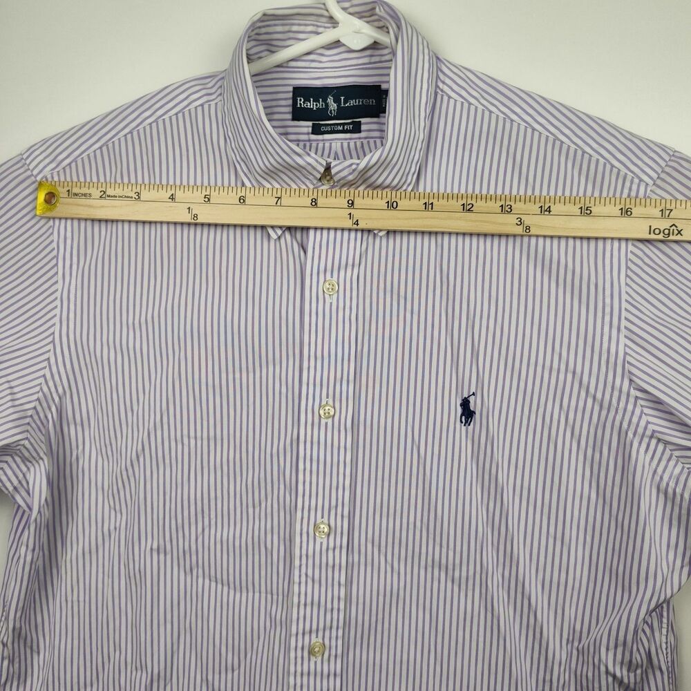 Ralph Lauren men's button-up shirt, 16, 34/35, purple stripe, long sleeves VGC - Picture 3 of 9